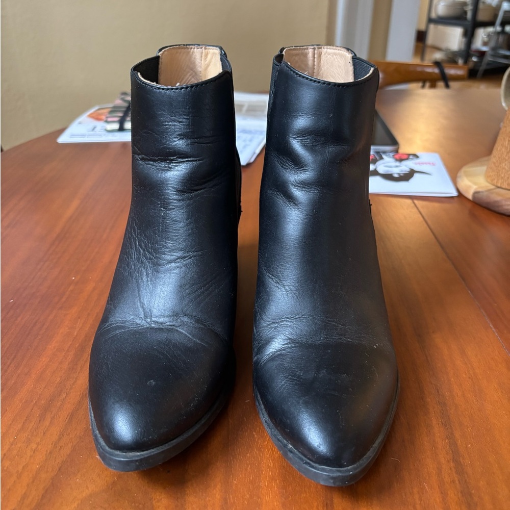 Sleek Black Ankle Booties with Pointed Toe